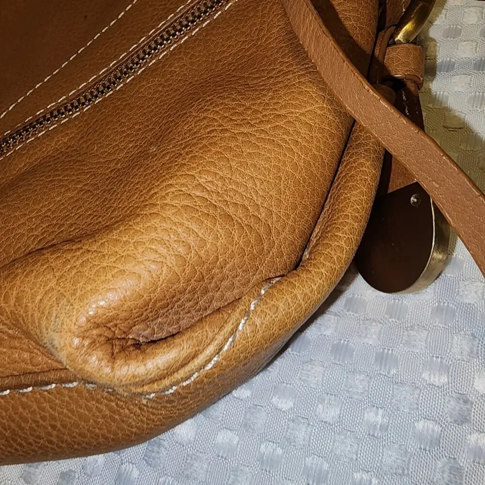 LUCE EUC COGNAC LEATHER SLOUCHY HOBO BAG